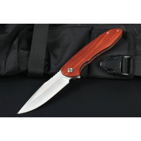 FD06 Wood Handle Custom Outdoor EDC Camping Survival Rescue Tactical Folding Pocket Knife Folded UD407722
